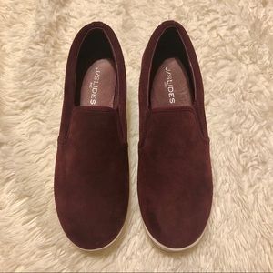 J/SLIDES burgundy Genna platform sneaker